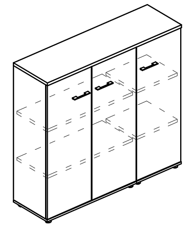 Шкаф средний комбинированный закрытый (топ ДСП) МР 9489