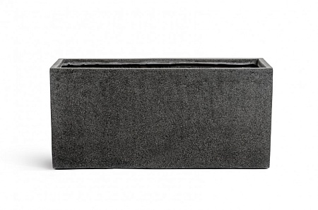 Кашпо TREEZ Effectory Stone Низкий прямоугольник Тёмно-серый камень д-60, ш-30, в-29 см