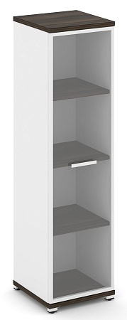 Шкаф одна узкая секция, 4 ниши (фасад стекло прозрачное в раме, 4 ниши) CN.STU-416 RP B/W