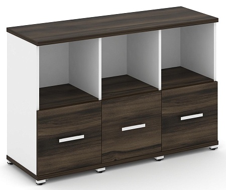 Шкаф три узкие секции, 2 ниши (3 фасада ЛДСП, 1 ниша) CN.STU-231 B/W