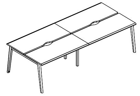 Рабочая станция на металлокаркасе МТ (1 скос) (4х120) МР Б1Б 170.02-2