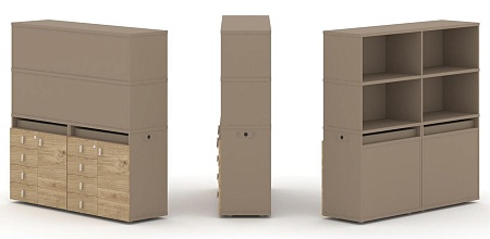 Набор №4. Тумба двойная + высокая надставка ES.NB.2V-4