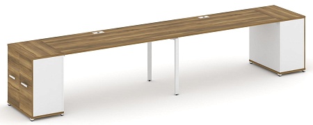 Рабочая станция с опорными распашными шкафами CN.ORS-220 B/W