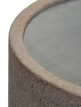 Кашпо TREEZ Ergo Hard Rock Высокий округлый цилиндр Песок серый беж д-50, в-74 см