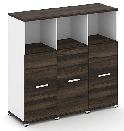 Шкаф три узкие секции, 3 ниши (3 фасада ЛДСП, 2 ниши) CN.STU-333 B/W