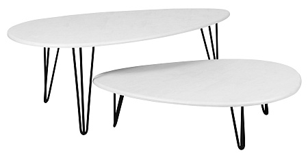 Журнальный столик Шеффилд (Белый бетон/Черный)