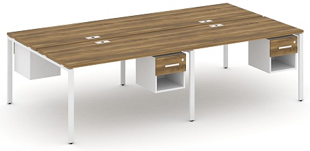 Рабочая станция двухсторонняя с подвесными тумбами на 4 места CN.DRS-139 B/W