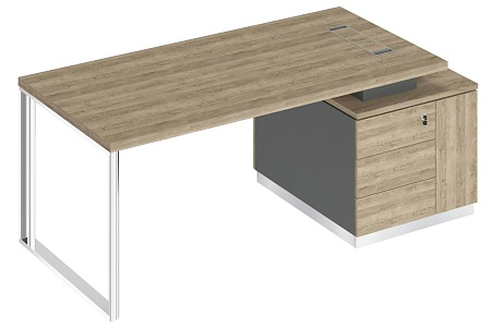 Стол руководителя на опорной тумбе правый БР 105R