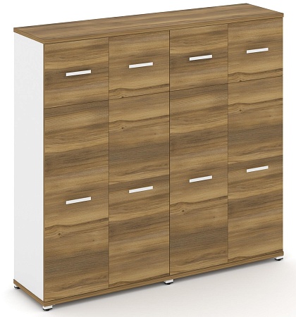 Шкаф две широкие секции, 4 ниши (4 фасада ЛДСП, 3 ниши + 4 фасада ЛДСП, 1 ниша) CN.STS-424 B/W