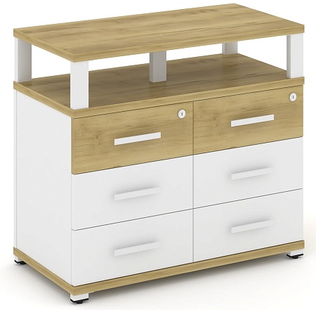 Тумба приставная широкая 6 ящиков. С надставкой широкой CN.TSP-009 B/W