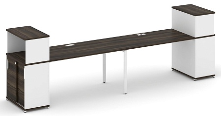 Рабочая станция с опорными шкафом купе с надставкой низкой CN.ORS-239 B/W