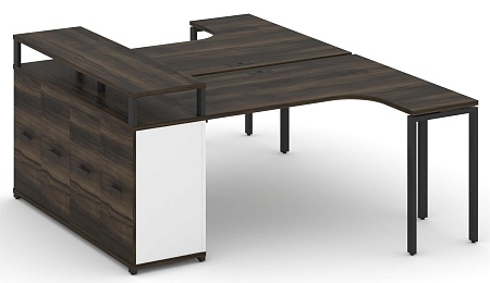 Рабочая станция с опорным распашным шкафом с верхним горизонтом CN.DSA-211 B/W