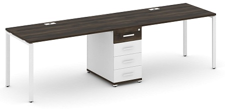 Рабочая станция на 2 места с одной опорной тумбой CN.ORS-402 B/W