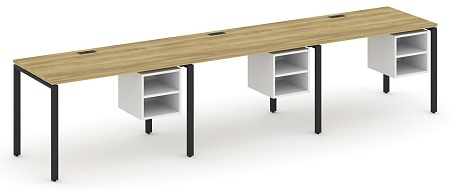 Рабочая станция односторонняя с подвесными тумбами на 3 места CN.ORS-126