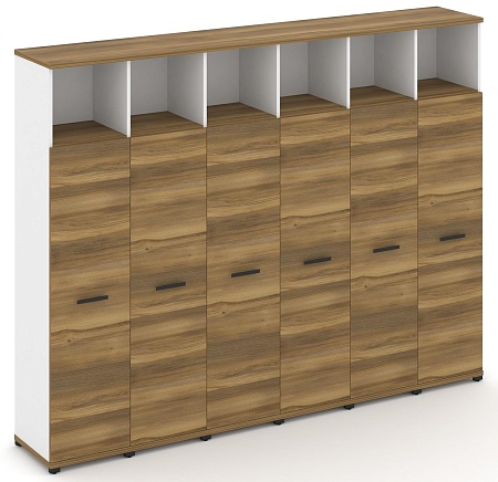 Шкаф шесть узких секций, 5 ниш (6 фасадов ЛДСП, 4 ниши) CN.STU-566 B/W