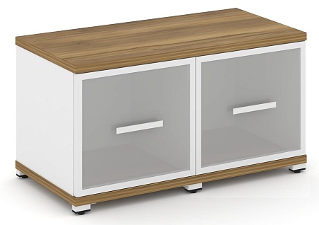 Шкаф две узкие секции, 1 ниша (2 фасада стекло белое матовое в раме, 1 ниша) CN.STU-123 RM B/W