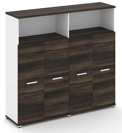 Шкаф две широкие секции, 4 ниши (4 фасада ЛДСП, 3 ниши ) CN.STS-423 B/W