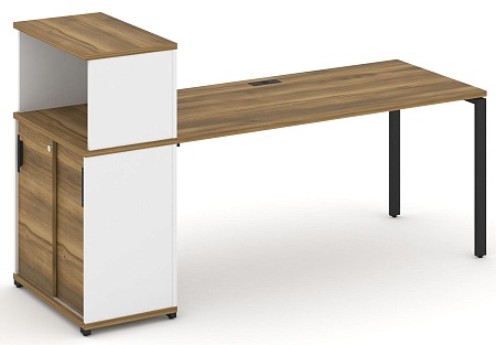 Стол рабочий с опорным шкафом купе с надставкой низкой CN.SP-240 B/W