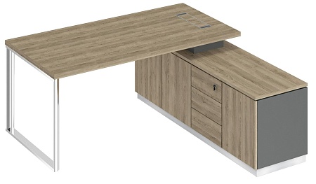 Стол руководителя на опорной тумбе правый БР 101R