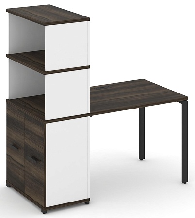 Стол рабочий с опорным распашным шкафом с надставкой высокой CN.SP-229 B/W