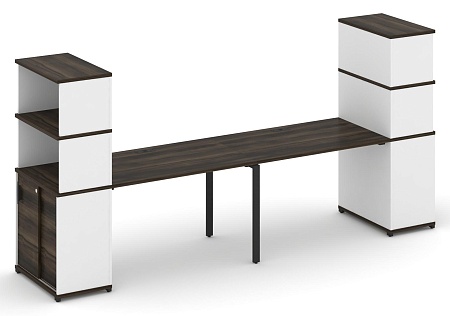 Рабочая станция с опорными шкафом купе с надставкой высокой CN.ORS-242 B/W