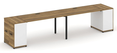 Рабочая станция с опорными распашными шкафами CN.ORS-219 B/W