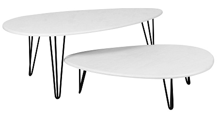 Журнальный столик Дадли (Белый бетон/Чёрный)