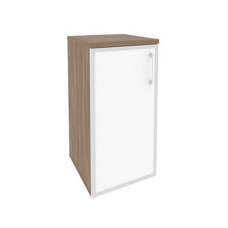 Шкаф низкий узкий левый (1 низкий фасад стекло лакобель в раме) O.SU-3.2R(L)white