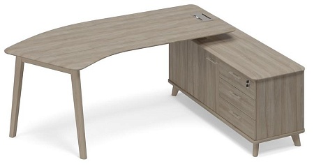Стол эргономичный правый с тумбой (тип 5) WOOD ТМ В2 126