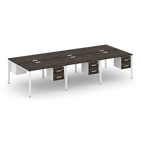 Рабочая станция двухсторонняя с подвесными тумбами на 6 мест CN.DRS-154 B/W