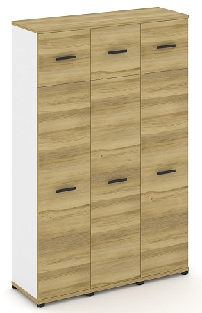 Шкаф три узкие секции, 5 ниш (3 фасада ЛДСП  4 ниши + 3 фасада ЛДСП,  1 ниша) CN.STU-537 B/W