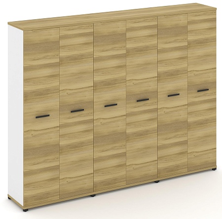 Шкаф три широкие секции, 5 ниш (6 фасадов ЛДСП,  5 ниш) CN.STS-538 B/W