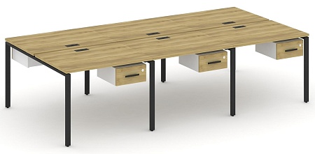 Рабочая станция двухсторонняя с подвесными тумбами на 6 мест CN.DRS-149 B/W