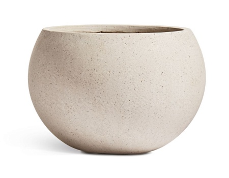 Кашпо TREEZ Effectory Beton Полусфера Белый песок д-43 см, в-29 см