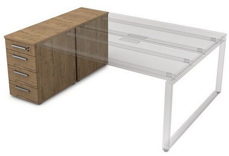 Тумба приставная с ящиками и общим топом  9ТП.012.1