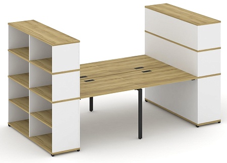 Рабочая станция с опорными стеллажами с надставкой высокой CN.DRS-257