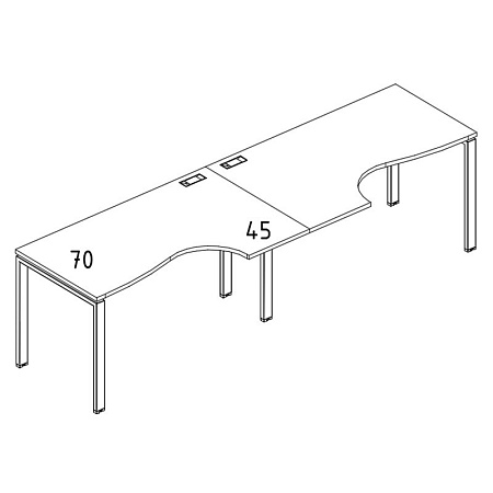 Рабочая станция со столами эргономичными  А4 Б1 045-2 БП