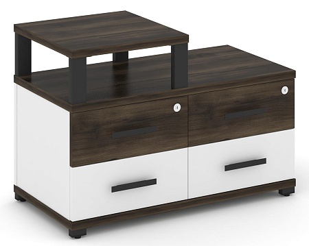 Тумба приставная широкая 4 ящика. С надставкой узкой. CN.TSP-002 B/W