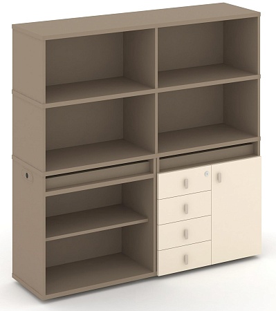 Набор №10. Тумба двойная + высокая надставка ES.NB.2V-10