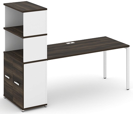 Стол рабочий с опорным распашным шкафом с надставкой высокой CN.SP-232 B/W