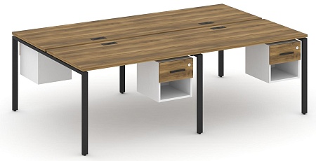 Рабочая станция двухсторонняя с подвесными тумбами на 4 места CN.DRS-138 B/W