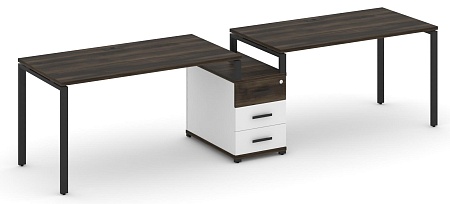 Рабочая станция на 2 места с одной опорной тумбой CN.ORS-303 B/W