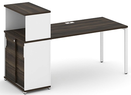 Стол рабочий с опорным шкафом купе с надставкой низкой CN.SP-239 B/W