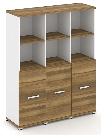 Шкаф три узкие секции, 4 ниши (3 фасада ЛДСП, 2 ниши) CN.STU-431 B/W