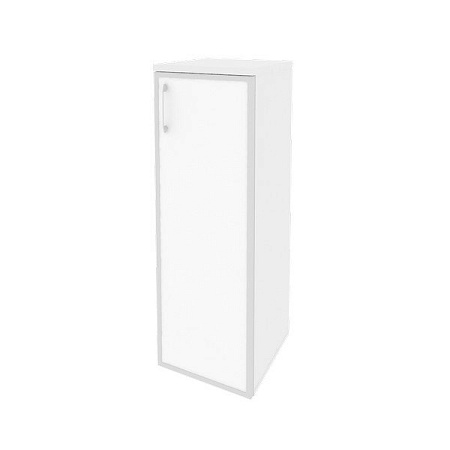 Шкаф средний узкий правый (1 средний фасад стекло лакобель в раме) O.SU-2.4R(R)white