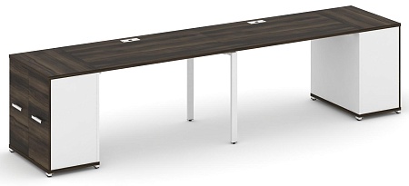 Рабочая станция с опорными распашными шкафами CN.ORS-218 B/W