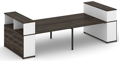 Рабочая станция с опорными распашными шкафоми с надставкой низкой CN.DRS-271 B/W