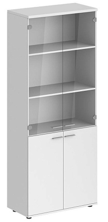 Шкаф высокий, 4-х дв., со стеклом, з.ст ЛДСП SG.811