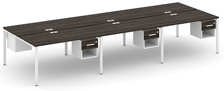 Рабочая станция двухсторонняя с подвесными тумбами на 6 мест CN.DRS-159 B/W