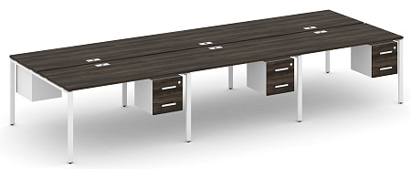 Рабочая станция двухсторонняя с подвесными тумбами на 6 мест CN.DRS-155 B/W